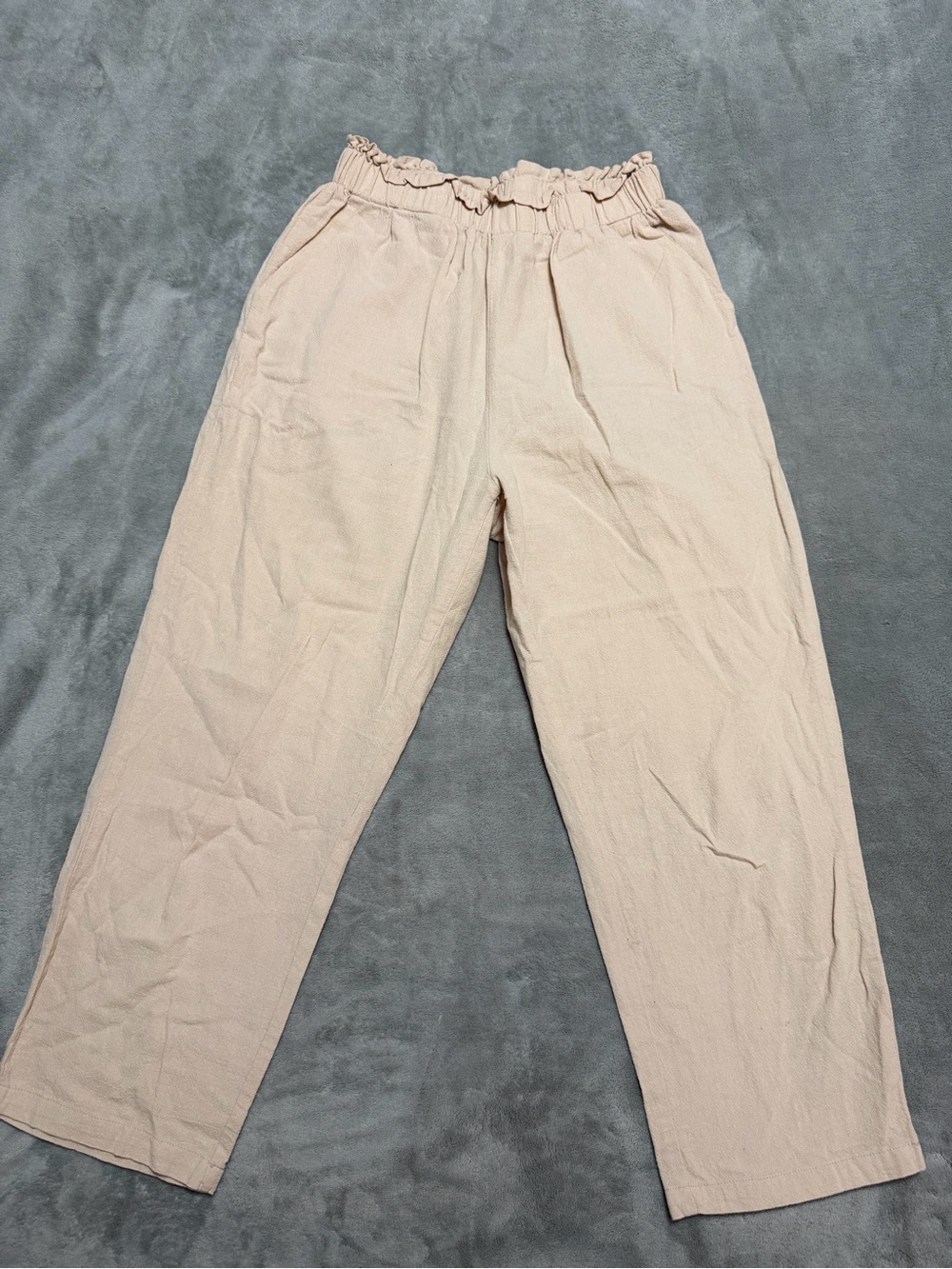 Women's Relaxed Paperbag Waist Pants - Cream
